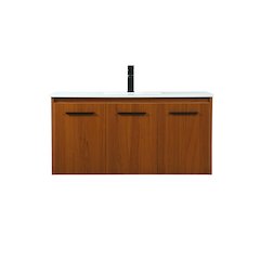 40 Inch Single Bathroom Vanity In Teak