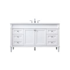 60 inch Single bathroom vanity in white