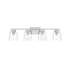 Merrick 4 light Chrome and Clear Bath Sconce