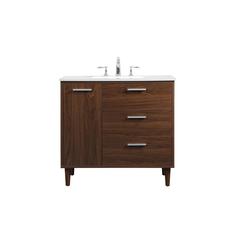 36 inch bathroom vanity in Walnut