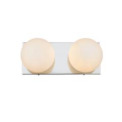 Jaylin 2 light Chrome and frosted white Bath Sconce