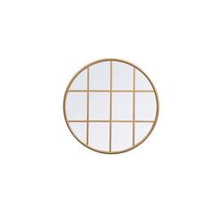 Metal windowpane mirror 32 inch x 32 inch in Brass