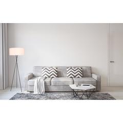 Cason 1 light Black and White shade Floor lamp