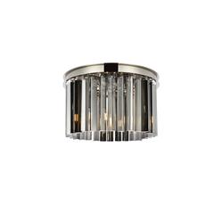 Sydney 3 light polished nickel Flush Mount Silver Shade (Grey) Royal Cut Crystal