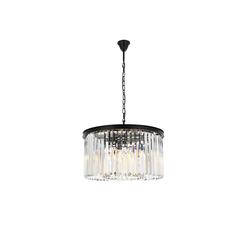 Sydney 8 light Matte Black Chandelier Clear Royal Cut Crystal