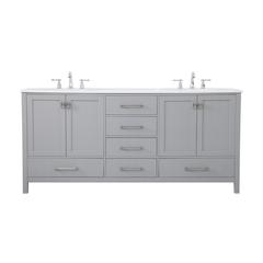 72 inch Double Bathroom Vanity in Gray