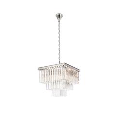 Sydney 21.5 inch square crystal chandelier in polished nickel