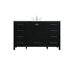 54 Inch SIngle Bathroom Vanity In Black