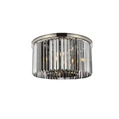 Sydney 8 light polished nickel Flush Mount Silver Shade (Grey) Royal Cut Crystal