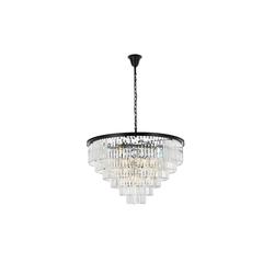Sydney 33 light Matte Black Chandelier Clear Royal Cut Crystal