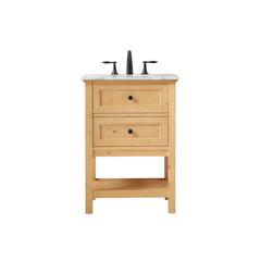 24 inch Single bathroom vanity in natural wood