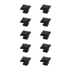 Cecil 1.3" Matte Black Square Knob Multipack (Set of 10)