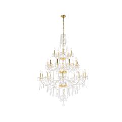 Verona 25 light Gold Chandelier Clear Royal Cut Crystal