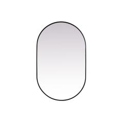 Metal Frame Oval Mirror 30x48 Inch in Black