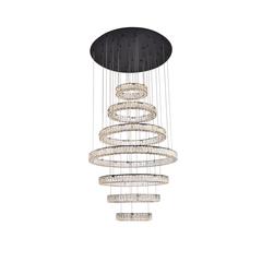 Monroe 40 inch LED seven ring chandelier in black