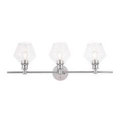 Gene 3 light Chrome and Clear glass Wall sconce