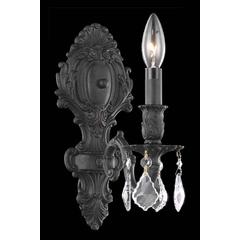 Monarch 1 light Dark Bronze Wall Sconce Clear Royal Cut Crystal