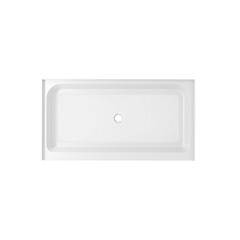 60x36 inch Single threshold shower tray center drain in glossy white