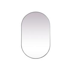 Metal Frame Oval Mirror 30x48 Inch in Silver
