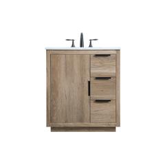 30 Inch SIngle Bathroom Vanity In Natural Oak
