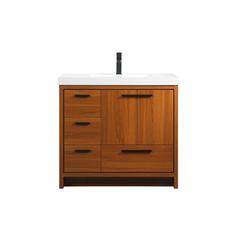 36 inch Single bathroom vanity in Teak