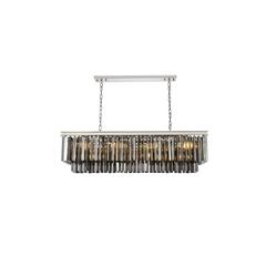 Sydney 12 light polished nickel Chandelier Silver Shade (Grey) Royal Cut Crystal
