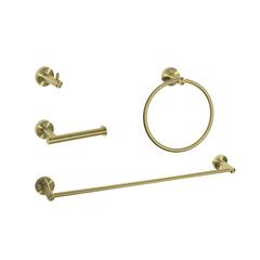 Freya 4-Piece Bathroom Hardware Set in Brushed Gold