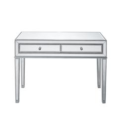 Desk 42in. W x 18in. D x 30in. H in antique silver paint