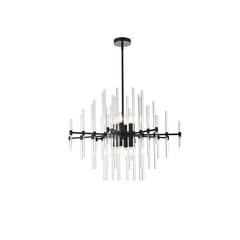 Sienna 31 inch crystal rod pendant in black