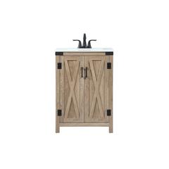 24 inch Single bathroom vanity in natural oak