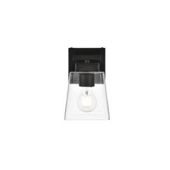 Merrick 1 light Black and Clear Bath Sconce