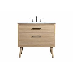 36 inch Single bathroom vanity in mango wood