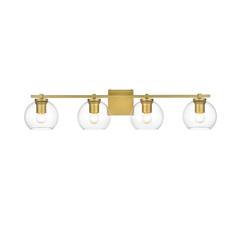 Juelz 4 light Brass and Clear Bath Sconce