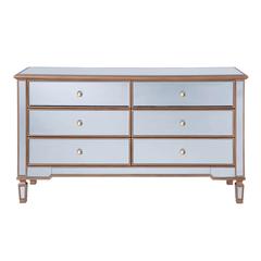 6 Drawers Cabinet 60 in. x 20 in. x 34 in. in Gold paint