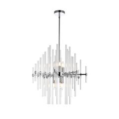 Sienna 23 inch crystal rod pendant in chrome