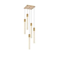 Weston 5 lights pendant in satin gold