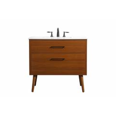 36 inch Single bathroom vanity in teak