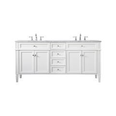 72 inch double bathroom vanity in white