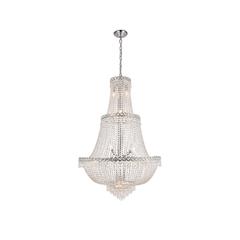 Century 17 light Chrome Chandelier Clear Royal Cut Crystal