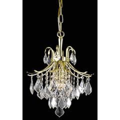 Amelia Collection Pendant D12in H15in Lt:3 Gold finish