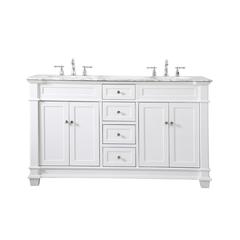 60 inch Double Bathroom Vanity set in White