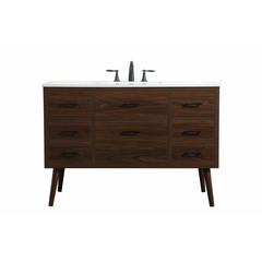 48 inch Single bathroom vanity in walnut