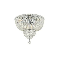 Tranquil 10 light Chrome Flush Mount Clear Royal Cut Crystal