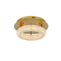 Bowen 14 inch Adjustable LED Flush Mount in Satin Gold