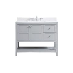 42 inch Single Bathroom Vanity in Gray with Backsplash