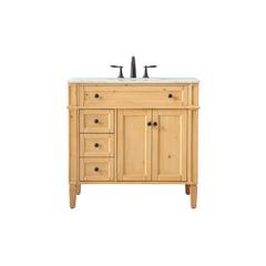 36 inch Single bathroom vanity in natural wood
