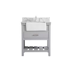30 inch Single bathroom vanity in grey with backsplash