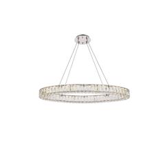 Monroe 36 inch LED oval Single pendant in chrome