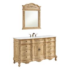 60 inch Single Bathroom vanity In Antique Beige