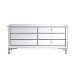 Contempo 72 in. mirrored chest in antique Silver